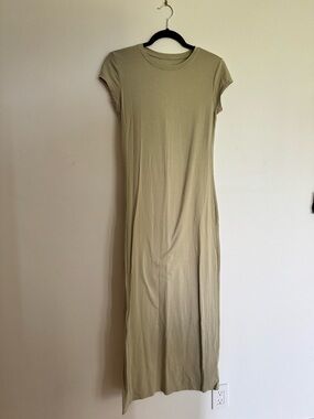 NEW A New Day Women's Short Sleeve Knit Maxi Dress Tan Size Small